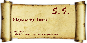 Styaszny Imre névjegykártya